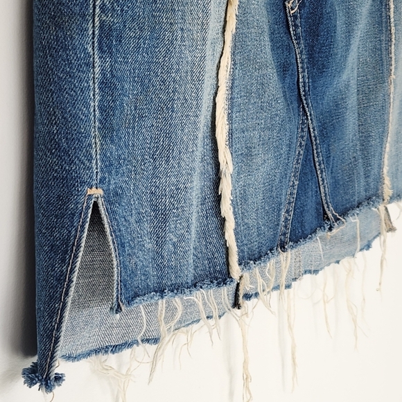 PAIGE Chiara Fray Hem Blue Denim Skirt Size 29 - Picture 7 of 11